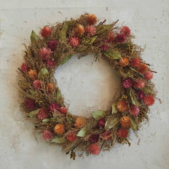 Hello Honey® 18" Round Dried Natural Botanicals Wreath